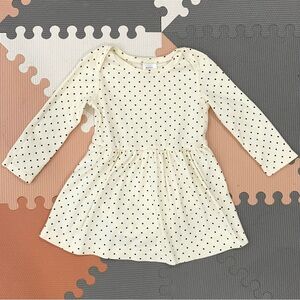 Hanna Andersson Long Sleeve Dress with Mini Polka Dots in Like-New Condition!